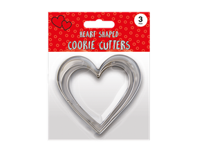 Heart Shaped Cookie Cutters 3pk