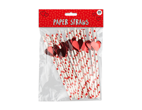 Wholesale Heart Print Paper Straws