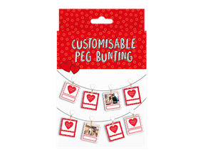 Wholesale Valentines Customisable peg bunting 1.5m
