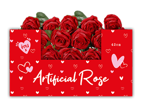 Wholesale Valentines Artificial Rose 42cm in PDQ