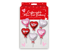 Wholesale Valentines customisable Mini foil Balloons 6 pk