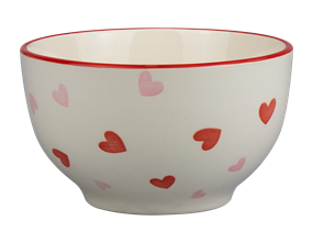 Wholesale Valentine's Heart shaped printed bowl 14cm