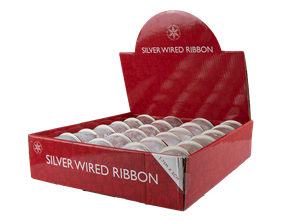 Wholesale Silver Christmas Wired Ribbon | Gem Imports Ltd