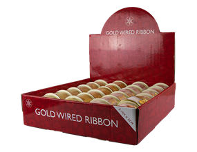 Wholesale Gold Christmas Wired Ribbon | Gem Imports Ltd
