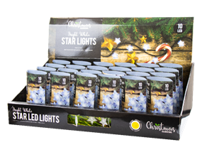 Wholesale White LED Christmas Star String Lights | Gem Imports Ltd