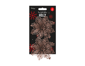 Wholesale Rose Gold Holly Decorations