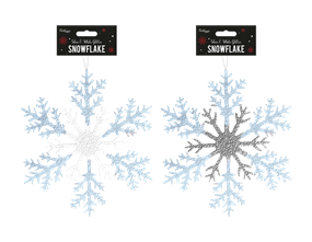 Wholesale Silver & White Acrylic Glitter Snowflake | Gem Imports Ltd
