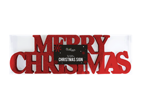 Wholesale Red Merry Christmas Glitter Signs | Gem Imports Ltd