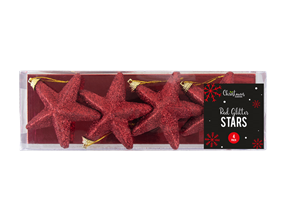 Wholesale Glittered Star Christmas Tree Decorations | Gem Imports Ltd