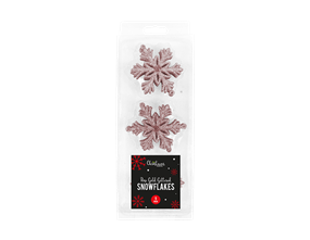 Wholesale Rose Gold Glittered Christmas Snowflakes | Gem Imports Ltd