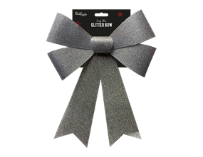 Wholesale Silver Large Woven Glitter Bow