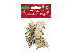 Wholesale Wooden Reindeer Tags 10 Pack