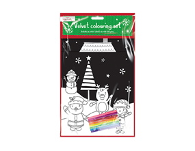 Wholesale Christmas velvet Colouring set 2pk | Gem imports Ltd