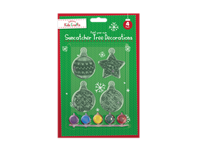 Wholesale Christmas Suncatcher Tree Decorations with paint 4pk | Gem imports Ltd