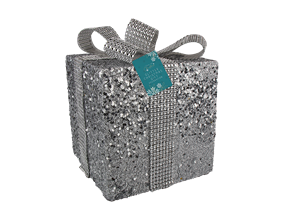 Wholesale Large Glitter gift box Decoration 17x 17cm | Gem imports Ltd