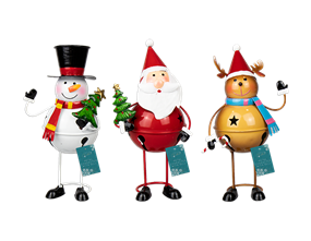 Wholesale Christmas Character Metal ornament with bell 19.5cm | Gem imports