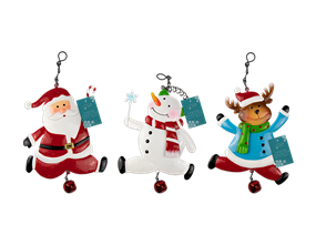 Wholesale Christmas Hanging Metal Character with Bell 29cm | Gem imports Ltd