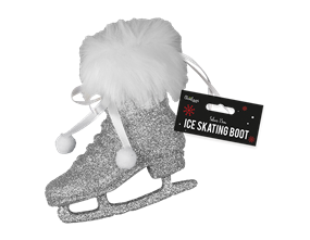 Wholesale Silver Ice Skating boot decoration 13cm | Gem imports Ltd