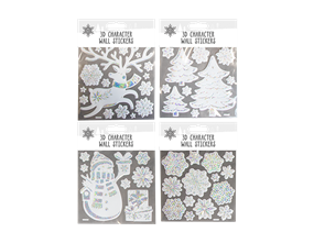 Wholesale Xmas Silver Holographic Wall Stickers | Gem Imports Ltd
