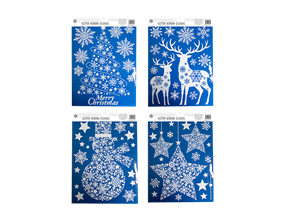 Wholesale Xmas White Glitter Window Stickers | Gem Imports Ltd