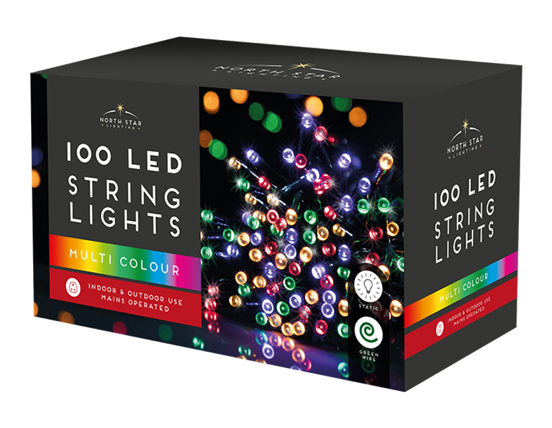 Wholesale 100 Led Mains Operated Christmas Lights Multicoloured