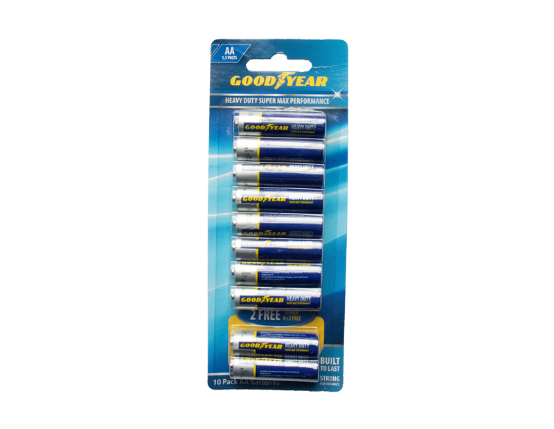 Goodyear AA Heavy Duty Batteries - 10 Pack