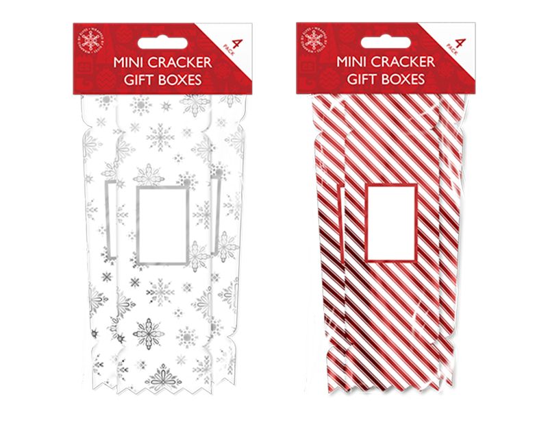 Wholesale 4pk Mini cracker Gift boxes | Bulk Buy Christmas Gift Bags & Boxes