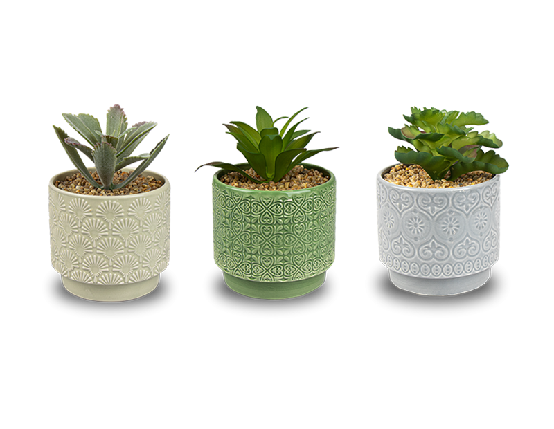 Wholesale Artificial Plant in Dolomite Textured Pot