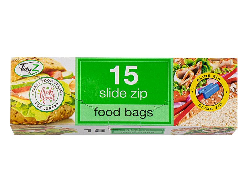 Wholesale Food Bags Slide Zip 15pk Gem imports Ltd