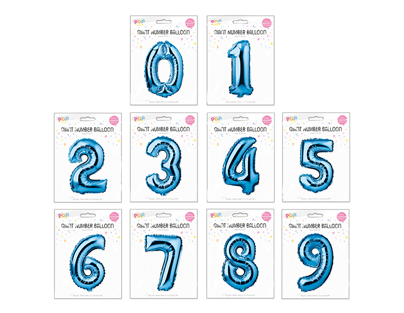 Blue foil discount number balloons