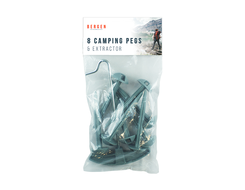 Camping Pegs & Extractor - 9 Piece