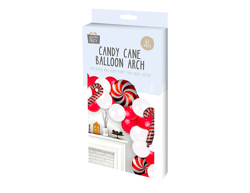 Candy Cane Balloon Arch 62pc