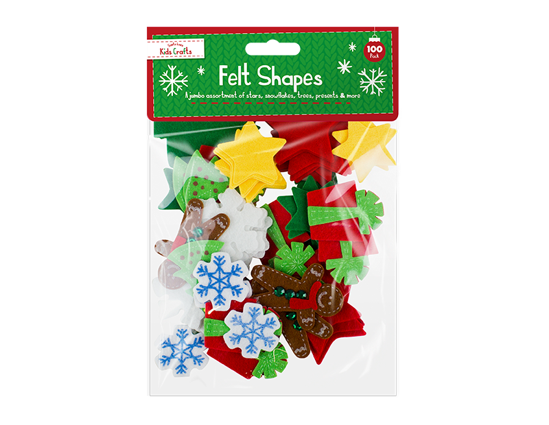 Christmas Craft Felt Pieces - 100 Pack