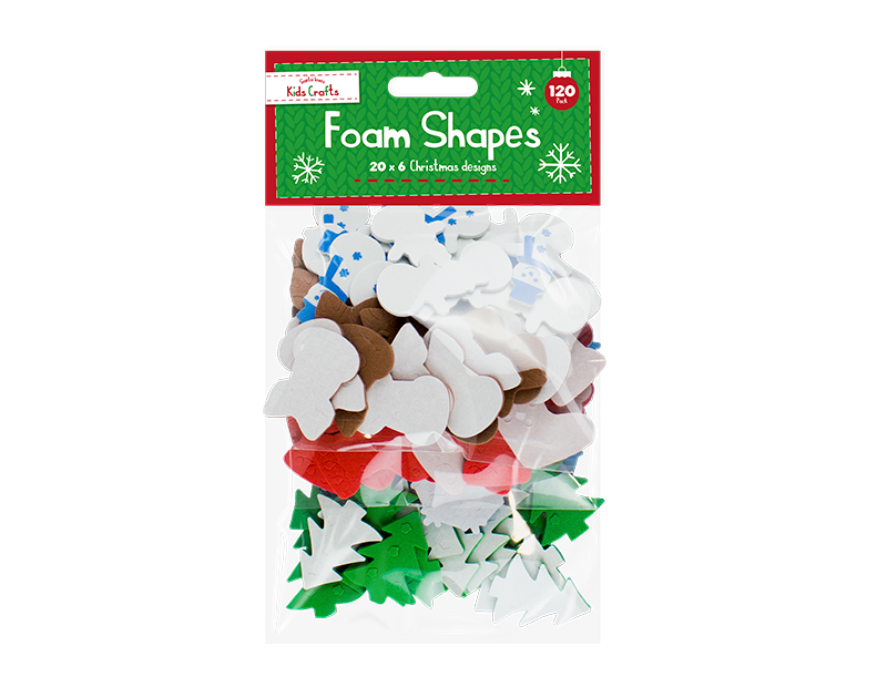 Christmas Craft Foam Shapes - 120 Pack