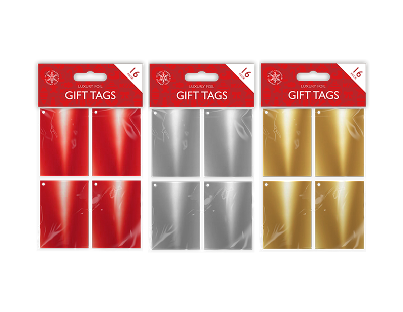 Christmas Foil Gift Tags - 16 Pack