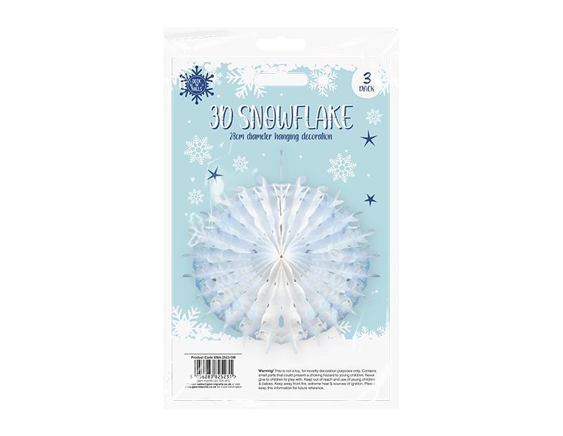Christmas Paper Snowflakes - 3 Pack