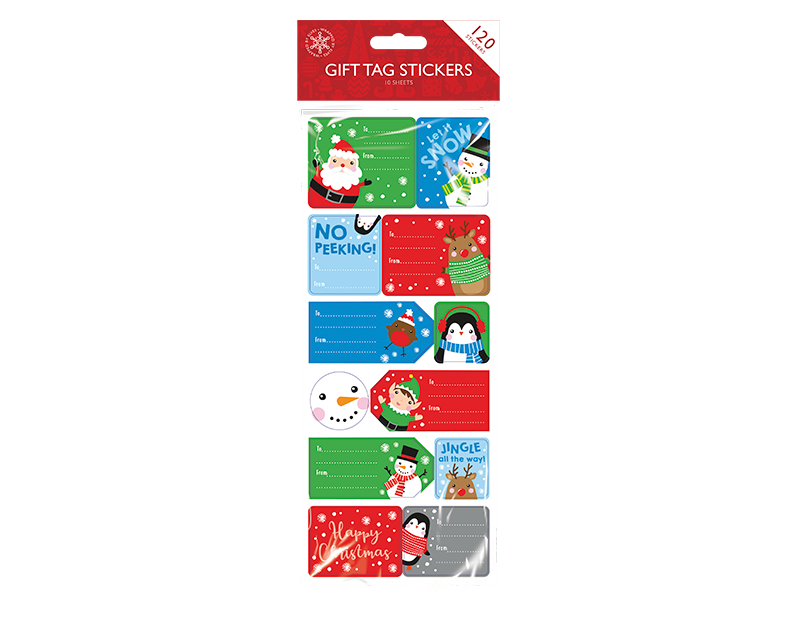 Christmas Sticky Gift Tags - 120 Pack