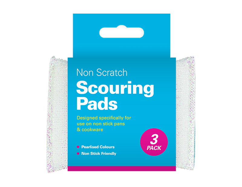 Pearl Non-scratch Scouring Pads - 3 Pack
