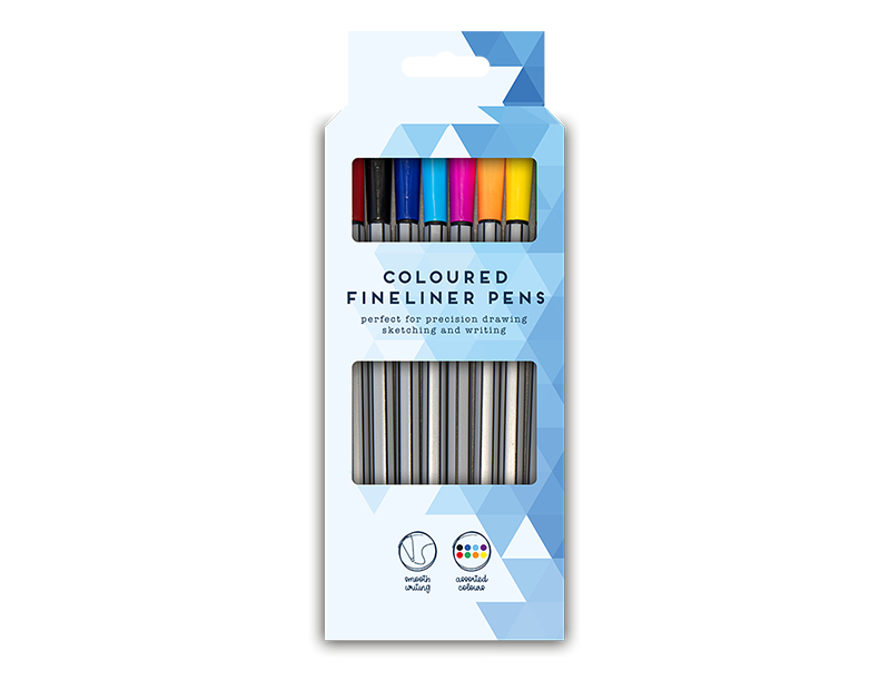 Coloured Fine Liner Pens 8pk