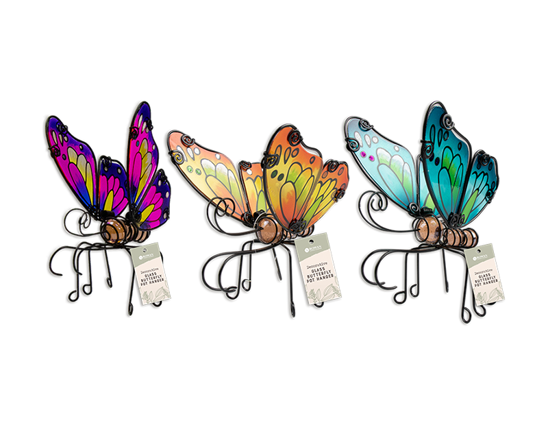 Wholesale Decorative Glass butterfly pot hanger Gem imports Ltd.