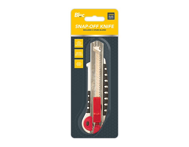 Wholesale 18mm Snap Off Knife with 4 Spare Blades