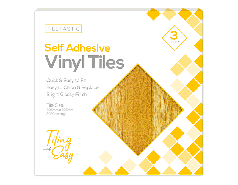 Wholesale Dark Wood Adhesive Vinyl Floor Tiles 3pk