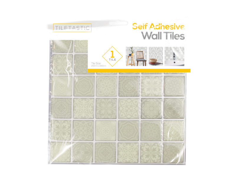Grey Mini Patterned Wall Tile Sticker