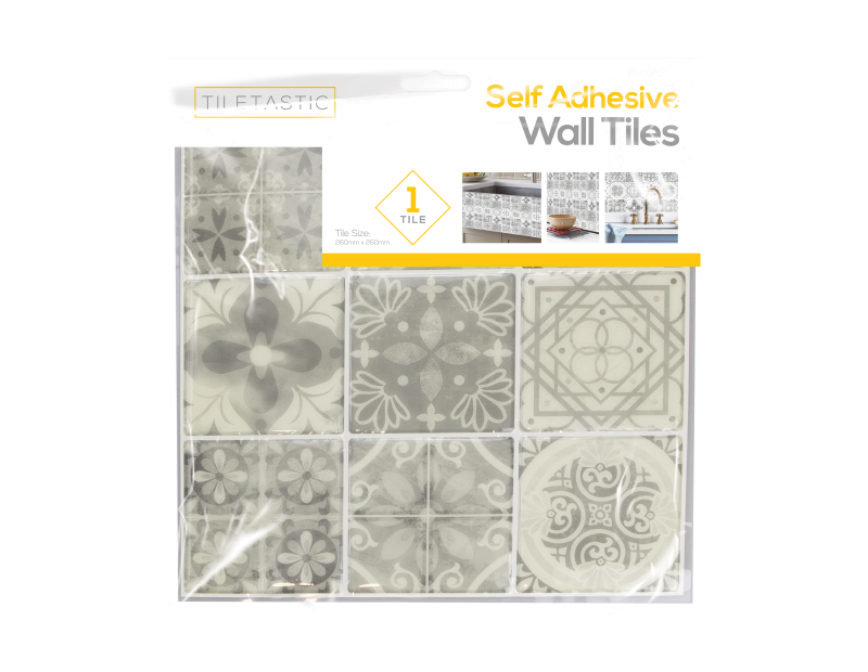 Grey Mosaic Patterned Wall Tile Sticker