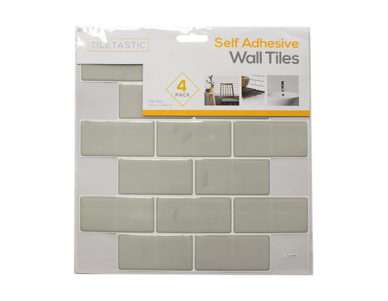 Wholesale Grey brick wall Tile sticker 4 pack