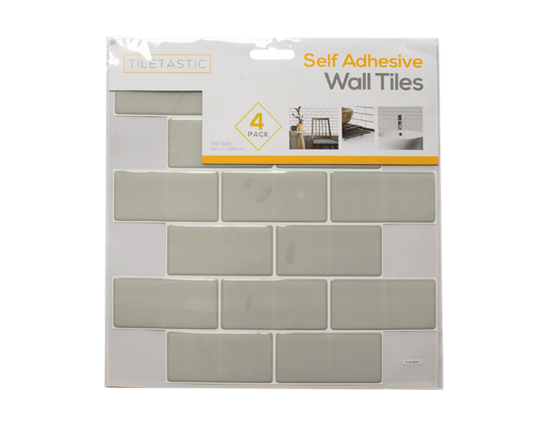 Grey Brick wall Tile sticker- 4 Pack