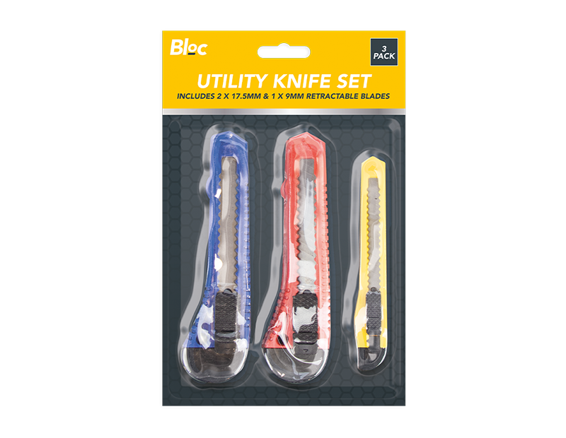 Wholesale Utility Knife Set 3pk