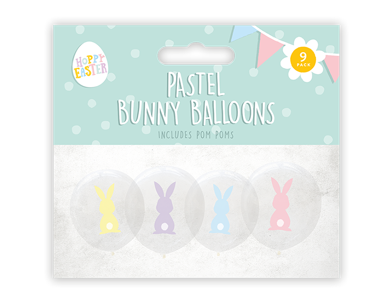 Pastel Bunny Balloons 9pk