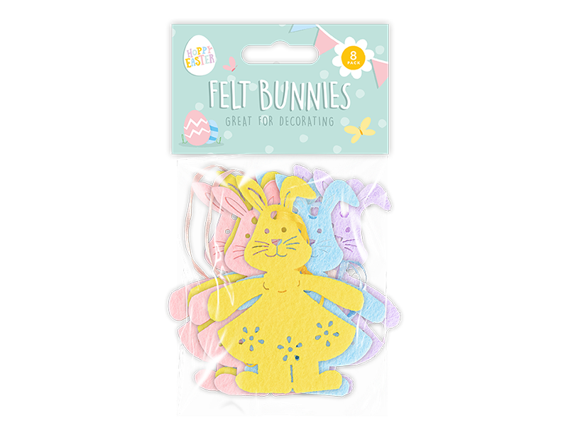 Easter Felt Hanging Bunnies 8pk