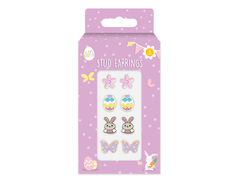 Easter Stud Earrings 4 Pairs